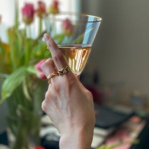 🌟18K Gold Plated Twin Diagonal Rings💍